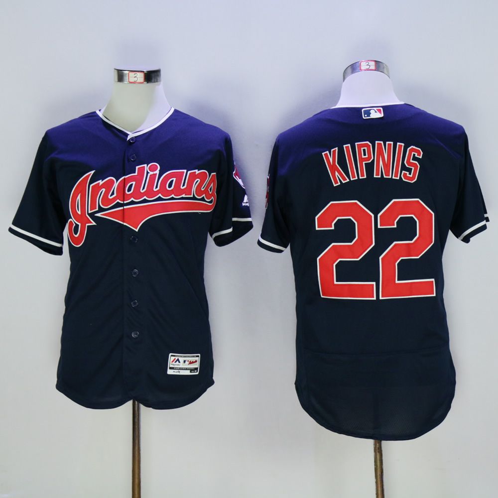 Men Cleveland Indians #22 Kipnis Blue MLB Jerseys->cleveland indians->MLB Jersey